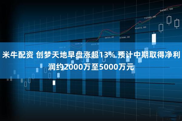 米牛配资 创梦天地早盘涨超13% 预计中期取得净利润约2000万至5000万元